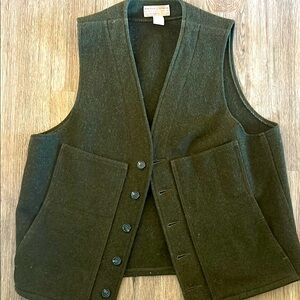 Filson Dark Green Wool Vest Mackinaw